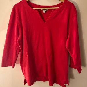Orvis Red V-Neck Top XL